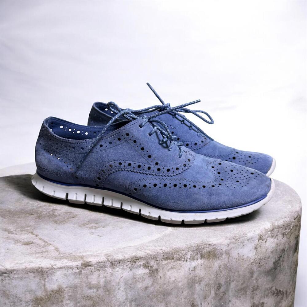 Cole Haan Women’s Blue Suede Wingtip Sneakers Size 8.5